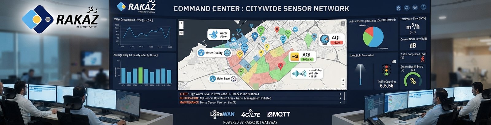 Rakaz IoT edge-to-cloud platform dashboard