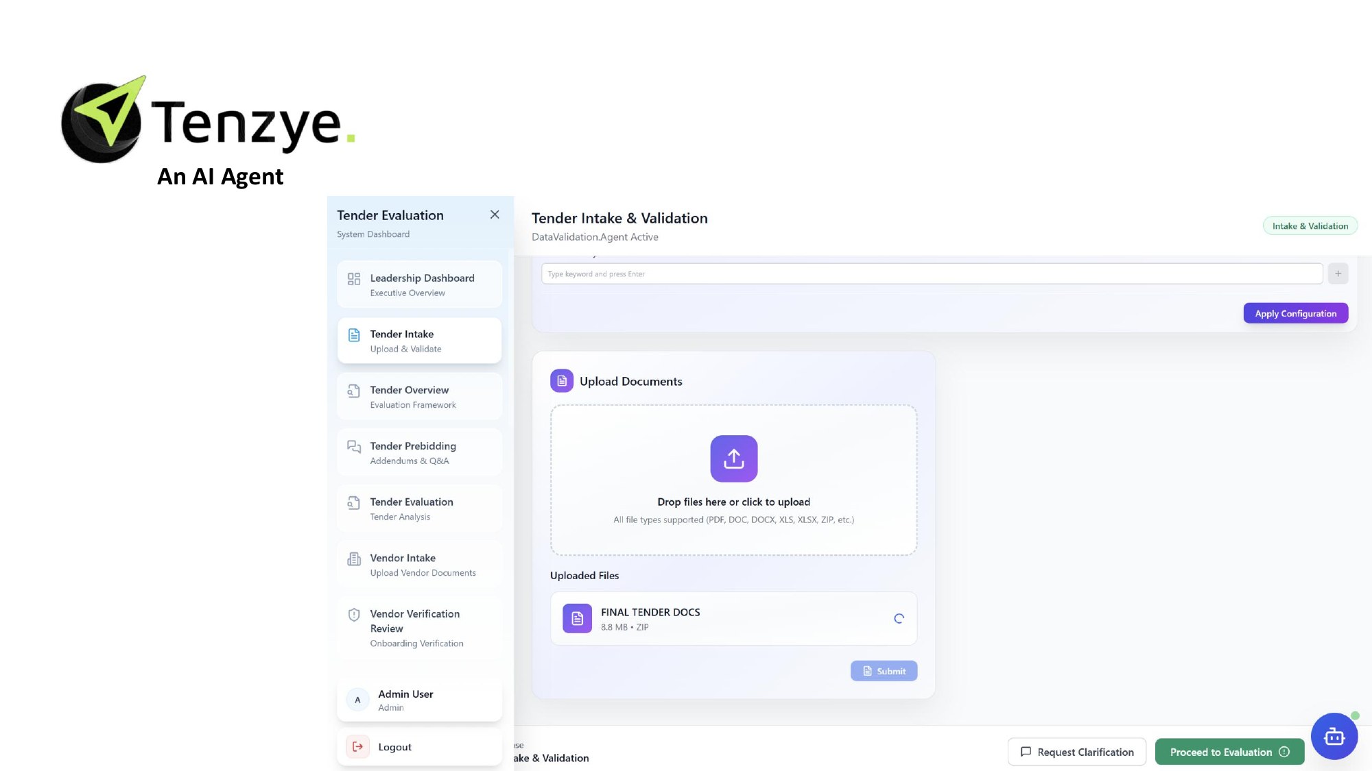AI Agent — Tender Intake & Validation