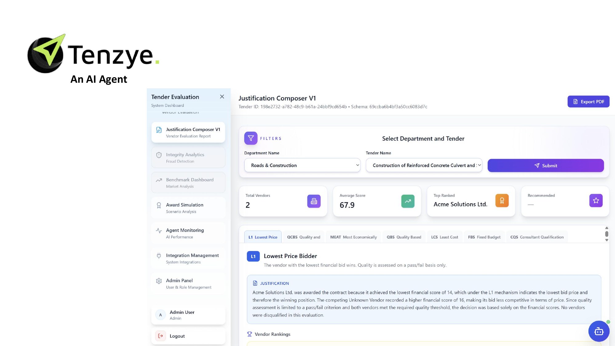 AI Agent — Justification Composer